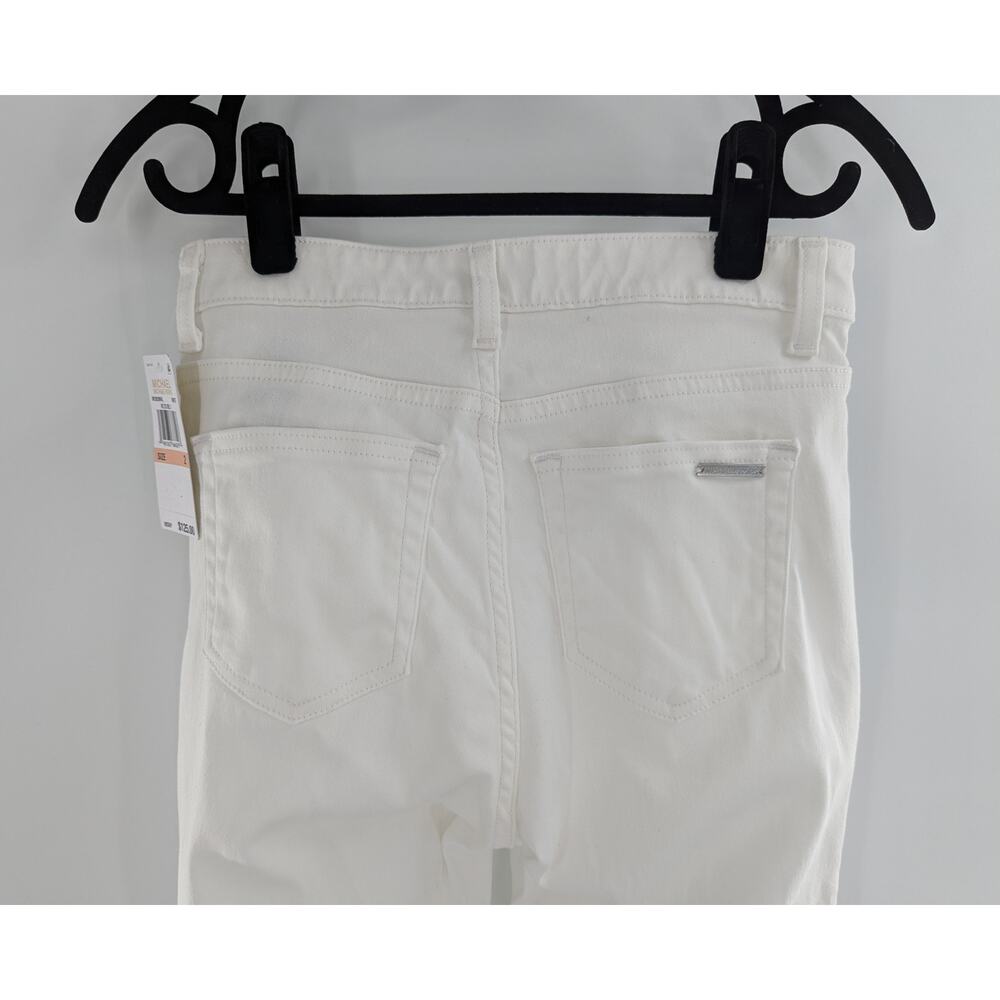 Michael Kors White Selma Button Hem Bootcut Jeans - Picture 5 of 10